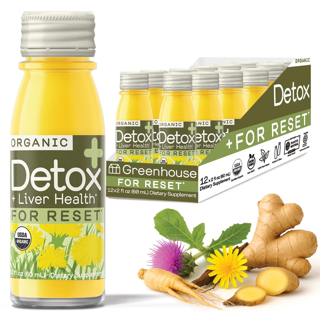 Greenhouse Juice Co: botella de disparos desintoxicantes para consumo inmediato.