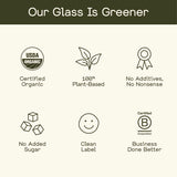 Greenhouse Juice Co: primeros planos de ingredientes orgánicos fermentados.