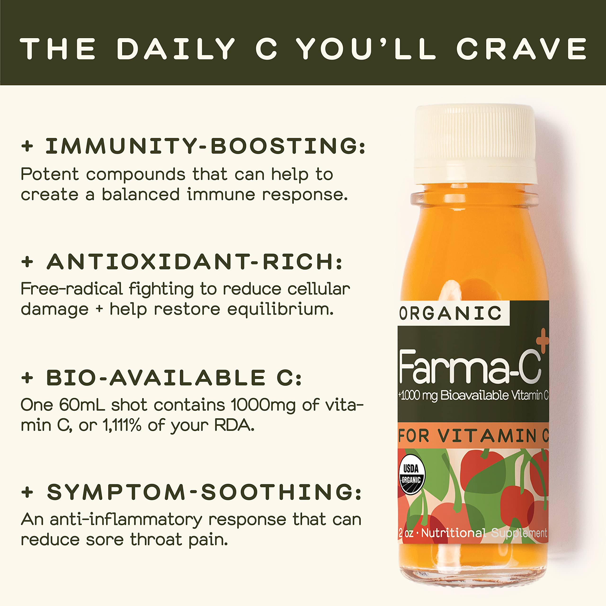 Greenhouse Juice Farma-C+ shot espino amarillo, fuente natural de vitamina C