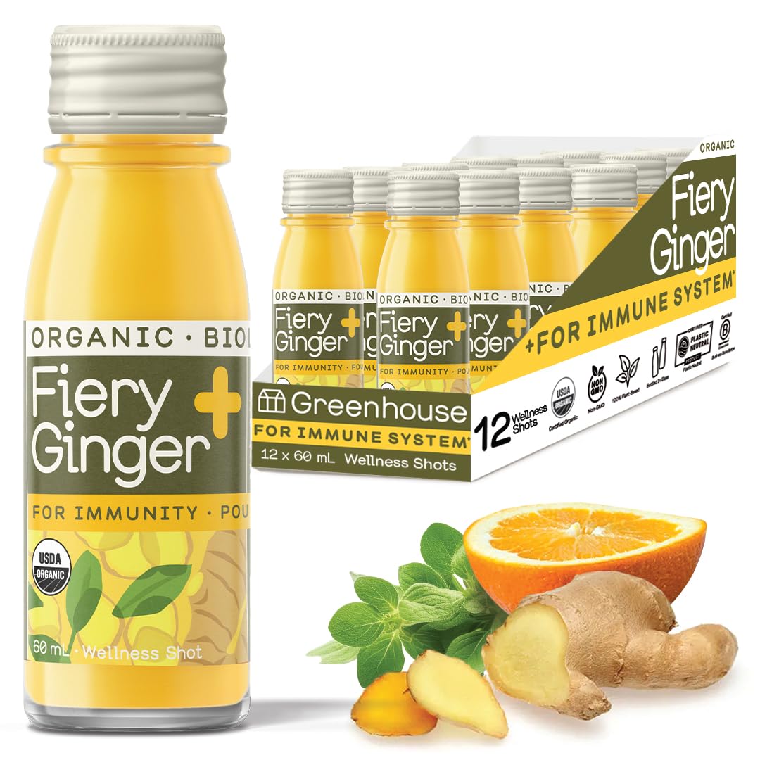 Greenhouse Juice Co. Shot de jengibre y cúrcuma, sabor intenso para el día