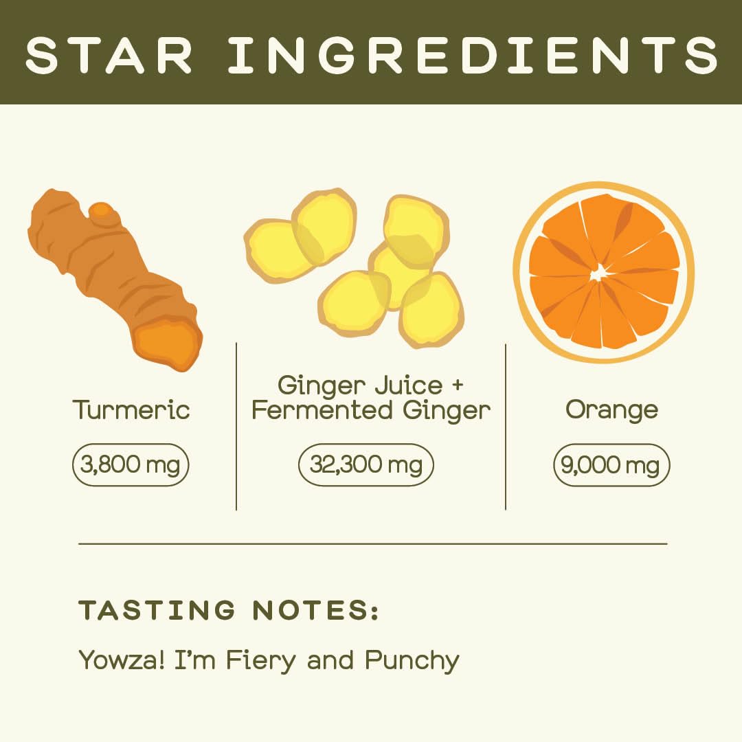 Greenhouse Juice ingredientes jengibre cúrcuma y hierbas orgánicas frescas