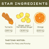 Greenhouse Juice ingredientes jengibre cúrcuma y hierbas orgánicas frescas