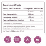 Botella de 90 gomitas GreenLab Creatine HCL+ lista para viajar