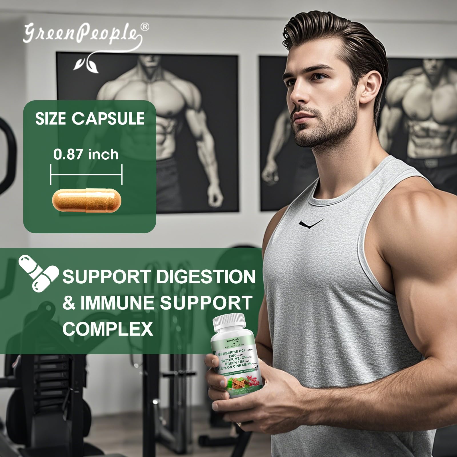 Ingredientes clave de GreenPeople Berberina: canela de Ceilán y extractos naturales.