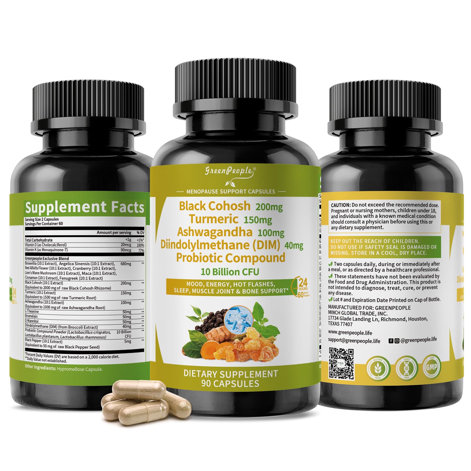 GREENPEOPLE Menopausia: cúrcuma y nutrientes para apoyo articular