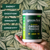 Mezcla de 49 súperalimentos de Greens First para nutrición equilibrada.