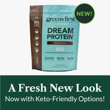 Greens First Dream Proteína Cetogénica, fibra prebiótica, apoyo a la salud intestinal.
