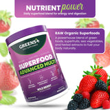 Greens+ Avance Multi Bayas Silvestres Presentación de 266 g para consumo.