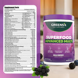 Greens+ Avance Multi Bayas Silvestres Sabor frutos rojos en tu día.
