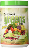 Greens World Delicious Greens 8000 Frambuesa, pote de polvo para energía diaria.