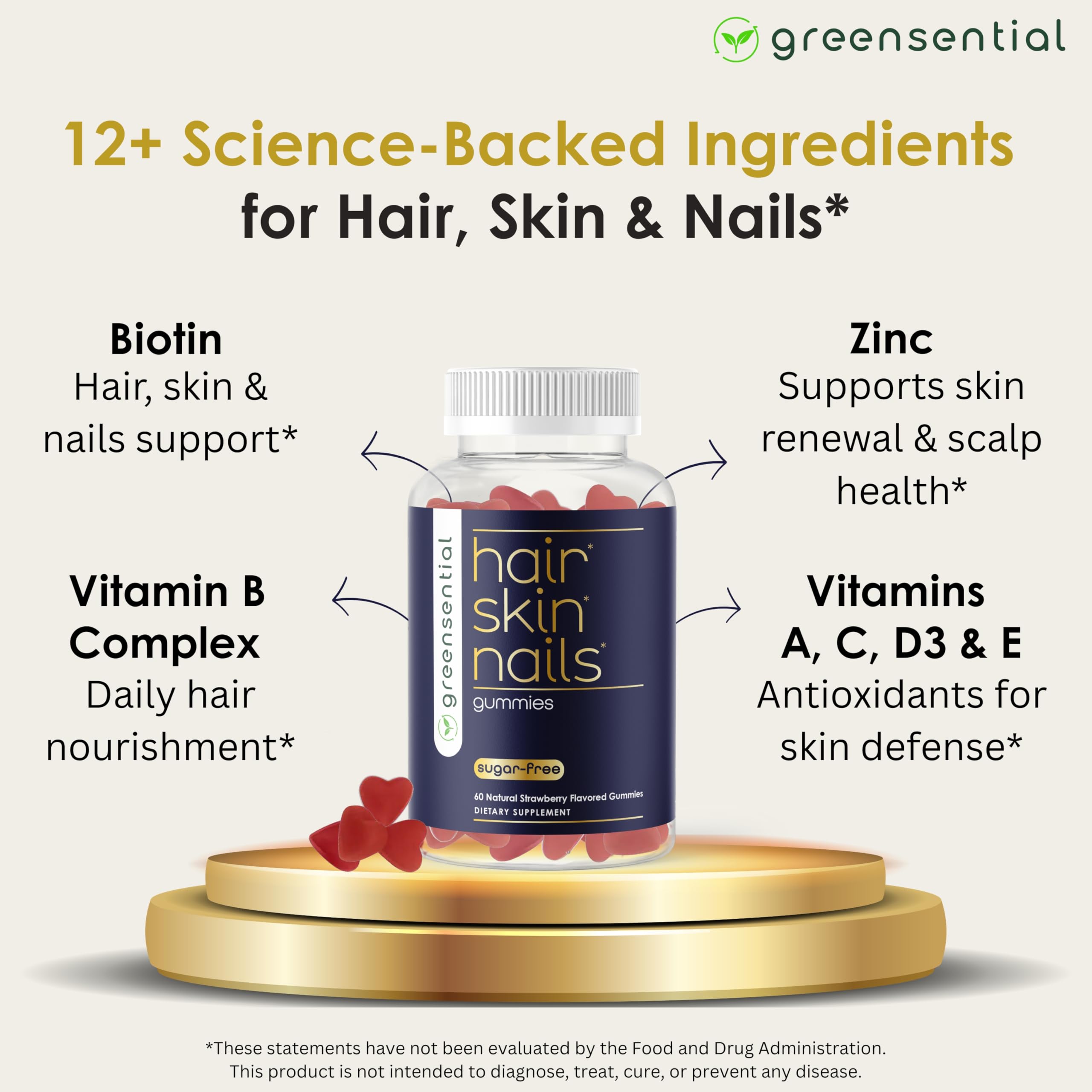 Biotina Greensential para cabello y crecimiento potencial