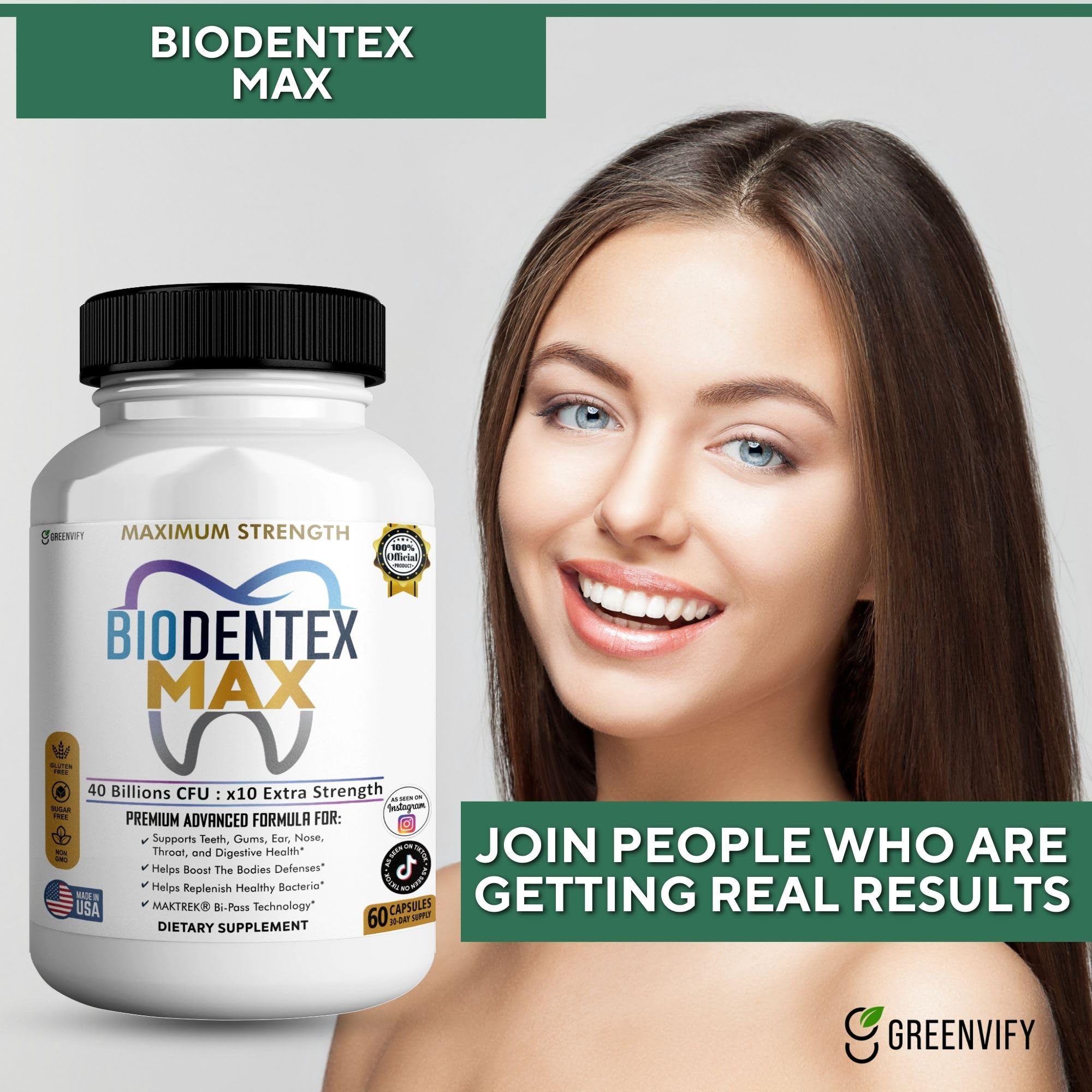GREENVIFY BioDentex Max: caja de presentación para referencia de compra.