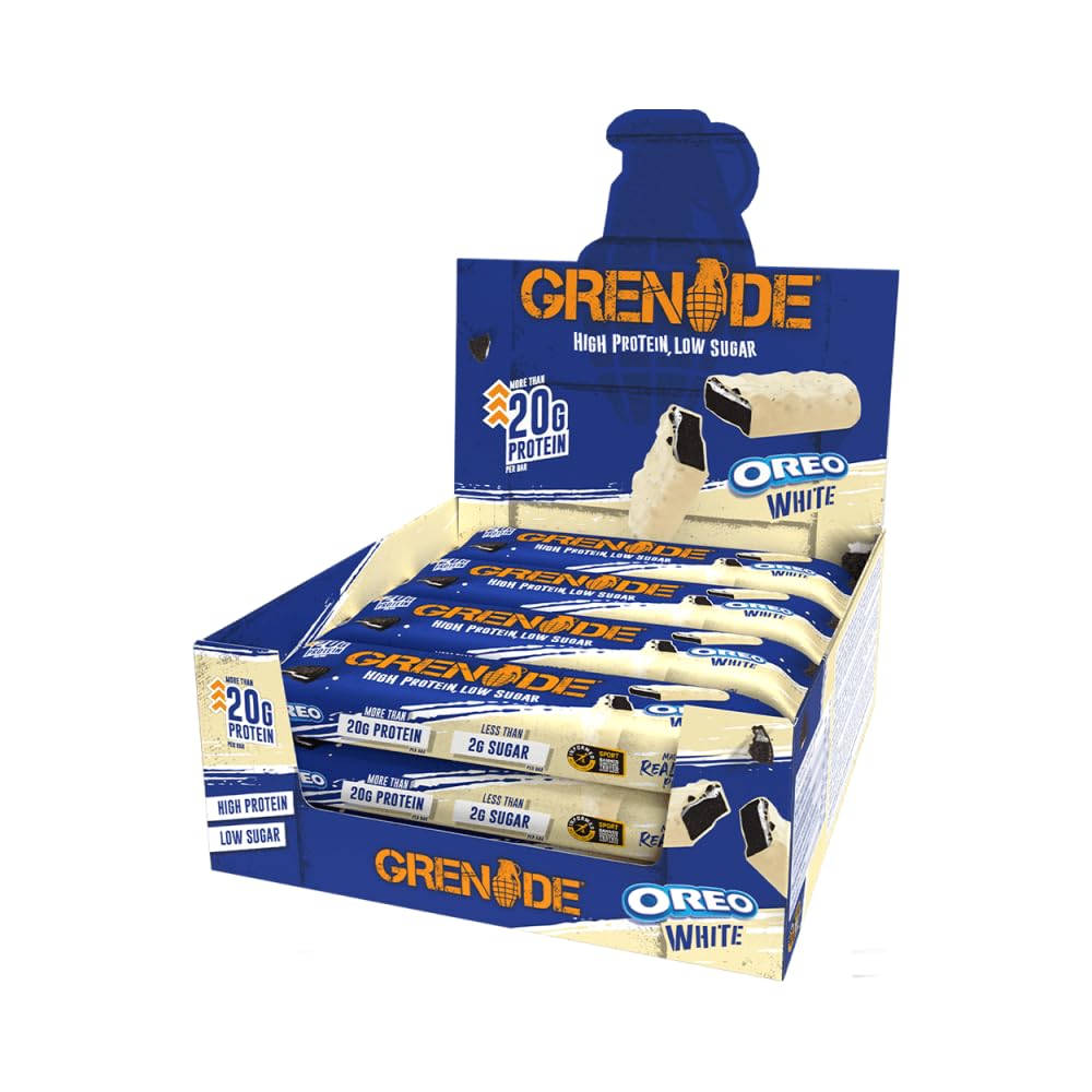 Grenade Oreo Blanco barra proteica con piezas reales para merienda