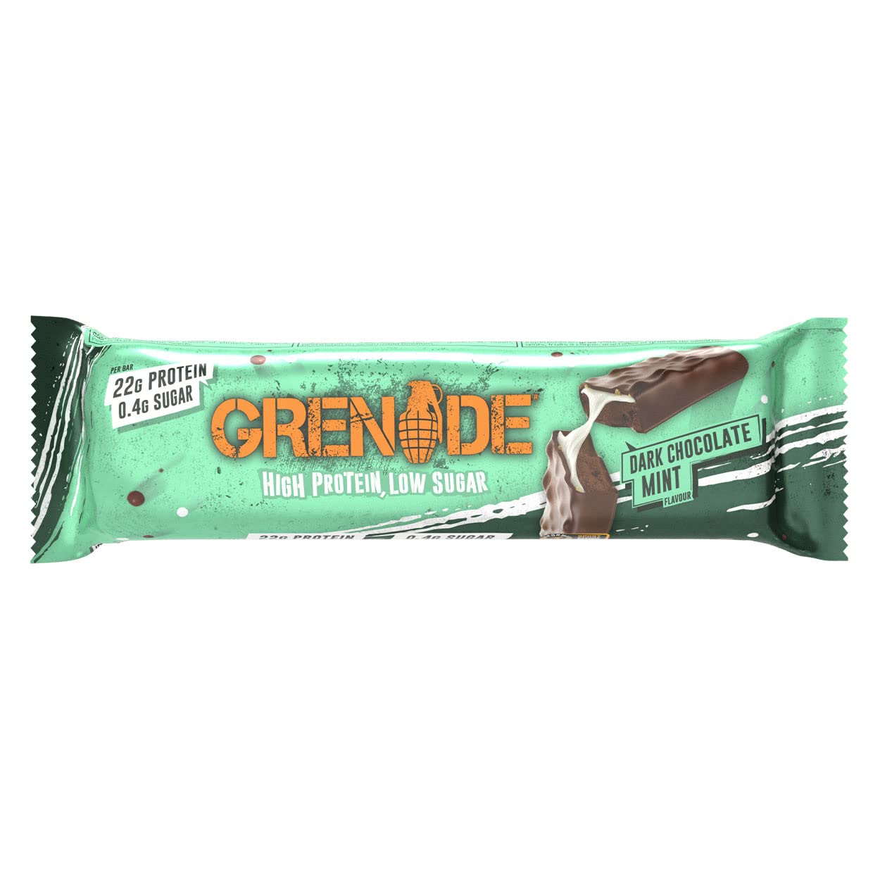Snack de Grenade Carb Killa con chocolate oscuro menta, ideal para ruta diaria