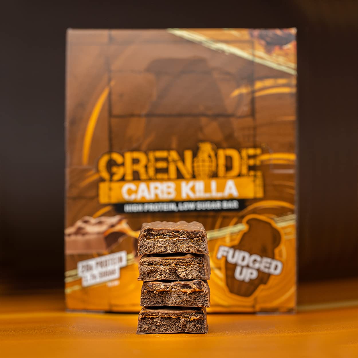 Grenade Carb Killa Fudged Up: chocolate con leche envuelve una experiencia indulgente.