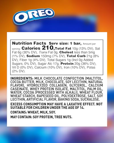 Grenade OREO barra de proteína con solo 1 g de azúcares por porción