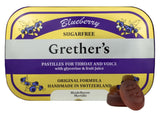 Pastillas GRETHER'S en lata cerrada: sabor arándano intenso y sin azúcar.