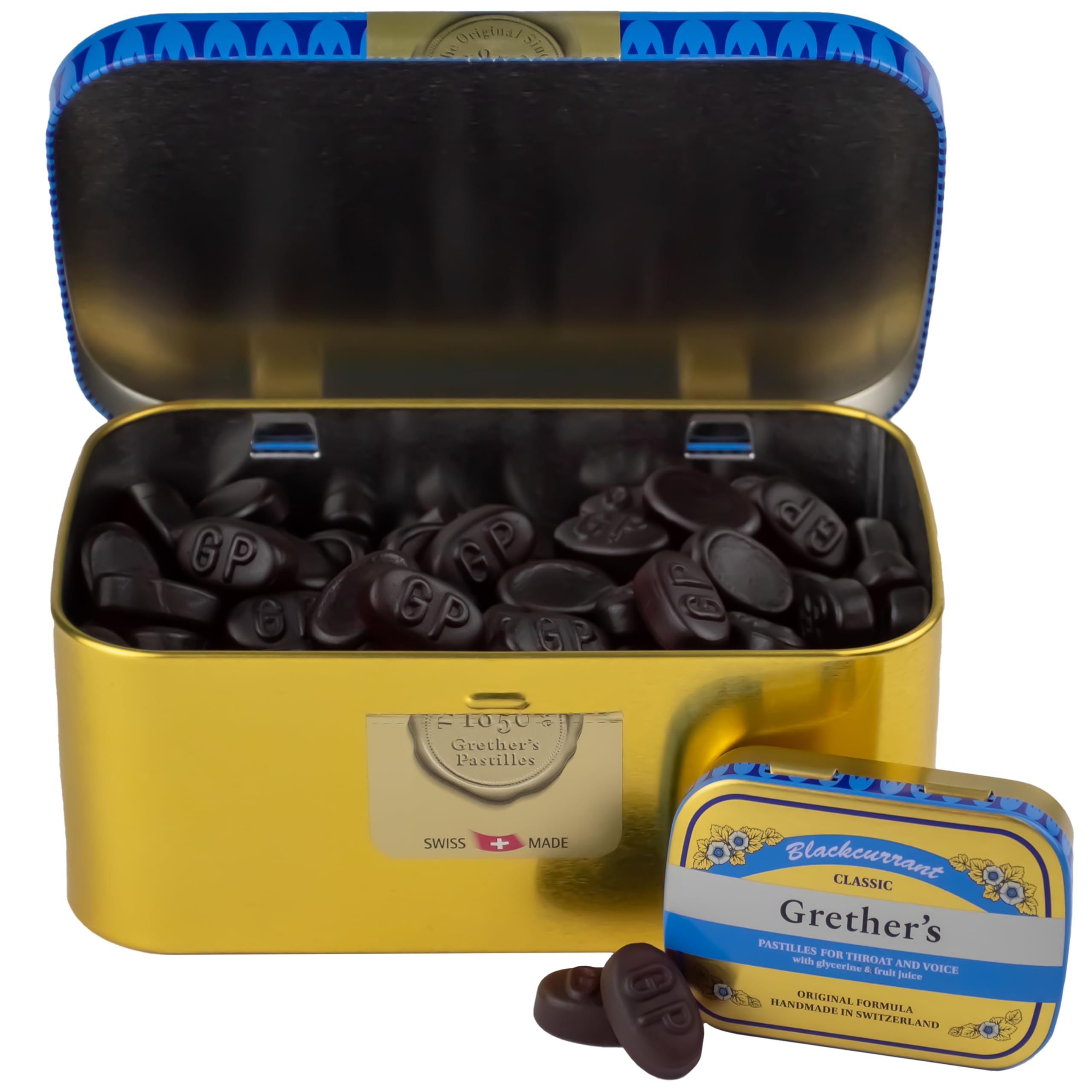 Pastillas GRETHER'S Grosella Negra con textura masticable para saborear