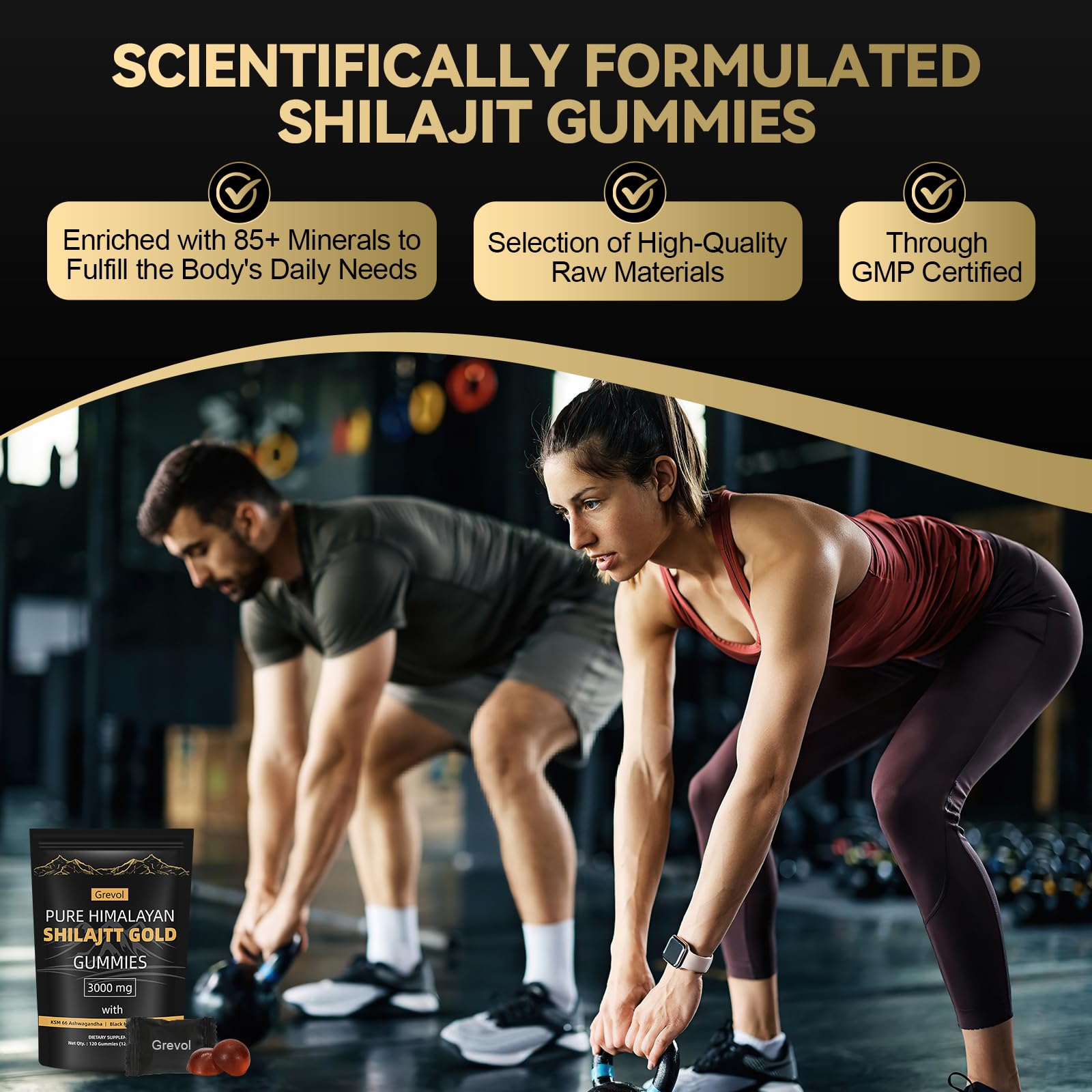 Grevol Shilajit ofrece 85+ minerales para balance nutricional.