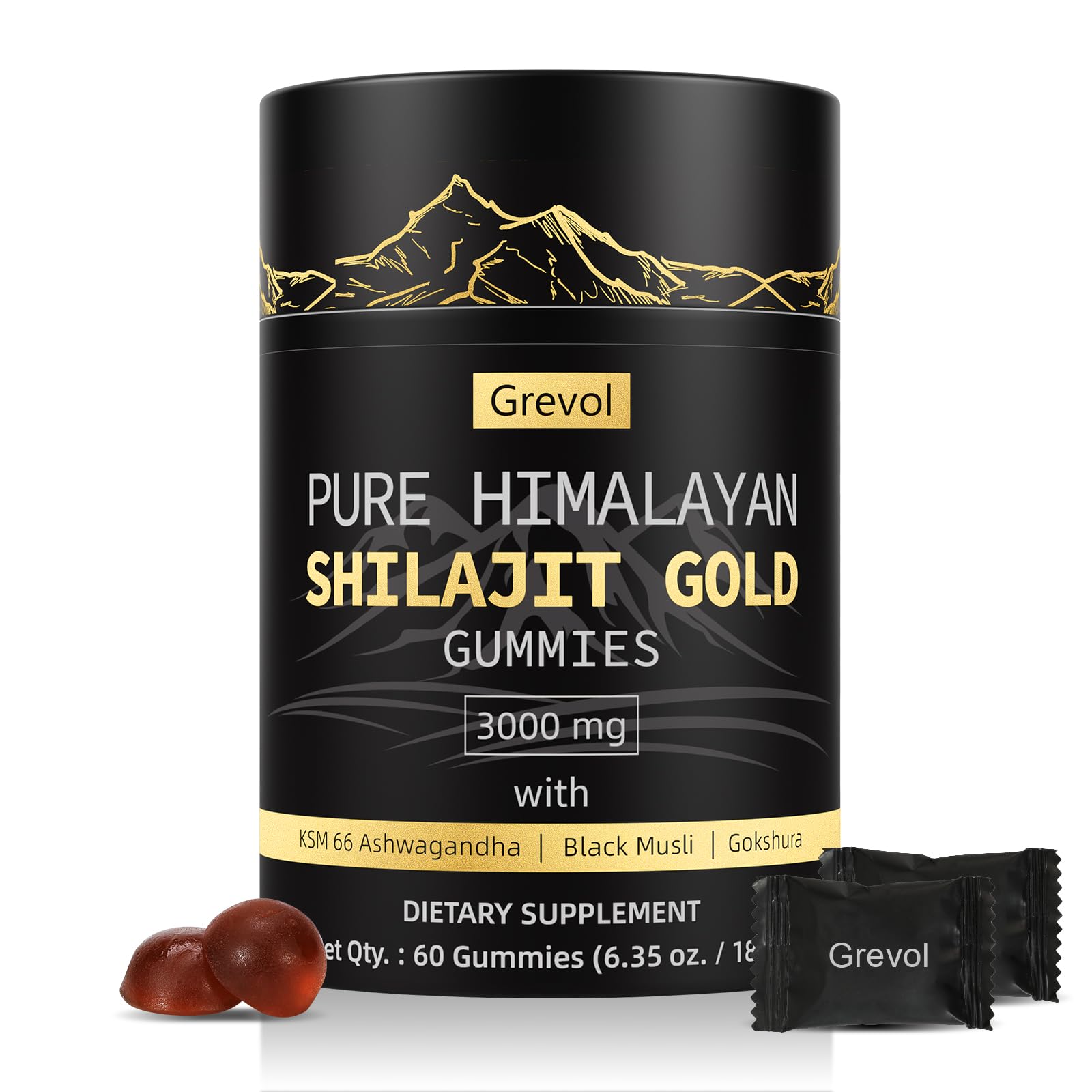 Grevol gomitas Shilajit Himalayo, empaque práctico para viaje