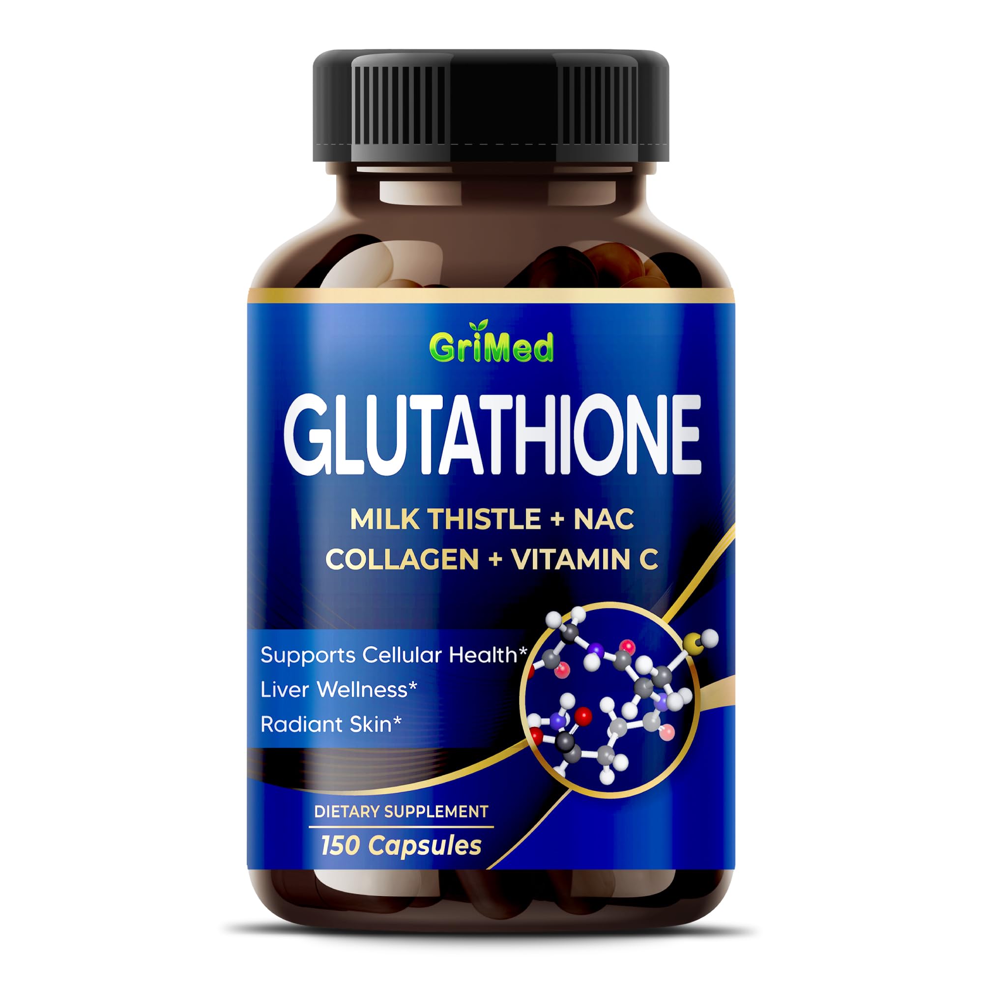 GriMed Glutatión: bote de cápsulas para uso diario de bienestar.