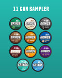 Grinds Coffee Pouches: detalle de lata mostrando la variedad de sabores.