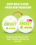 GRINDS Bolsas de Energía sabor manzana ácida para un impulso sabroso.