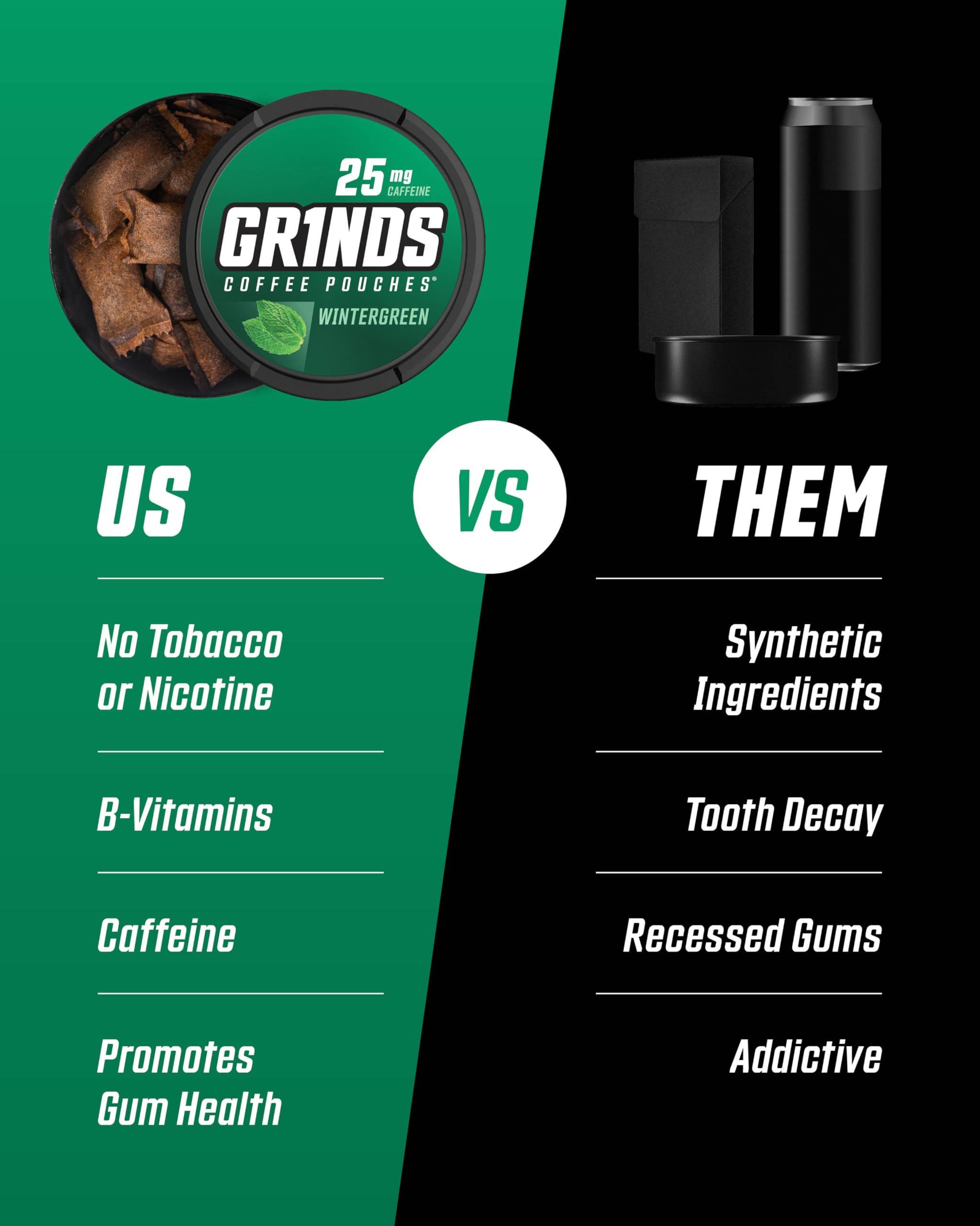 GRINDS Grinds Coffee Pouches sabor menta invernal para frescura discreta
