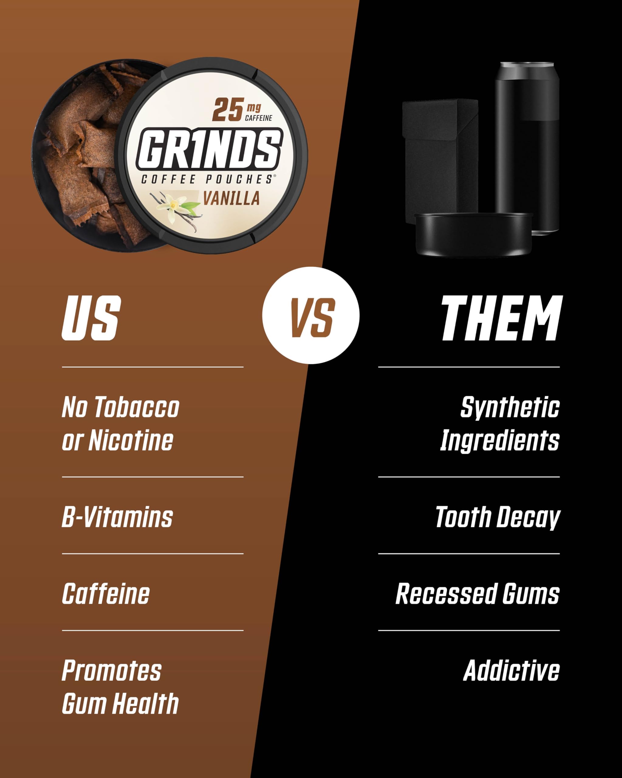 GRINDS Doble Moca bolsa: sabor intenso para indulgencia controlada.