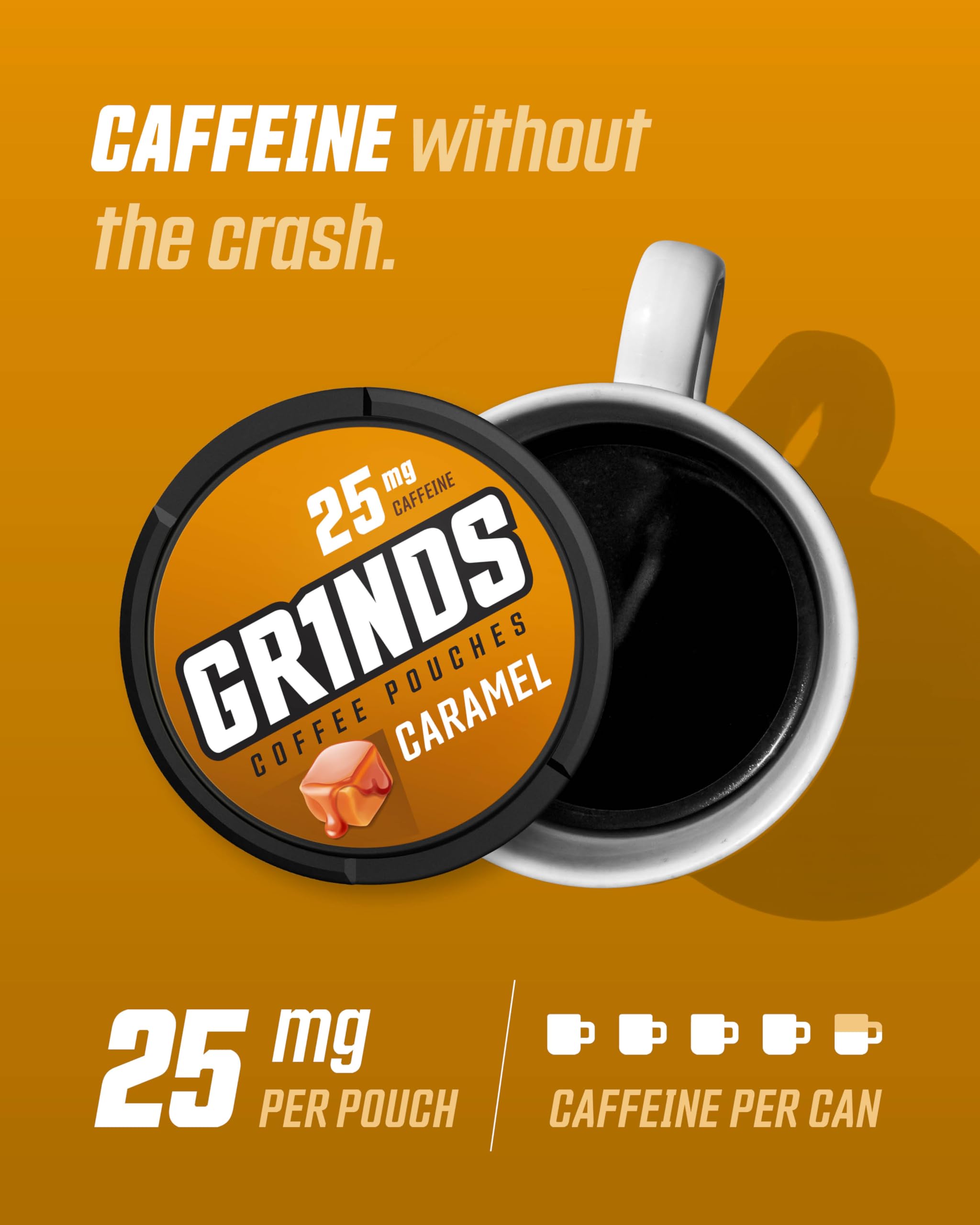 GRINDS empaque diario, energía limpia para tus rutinas.