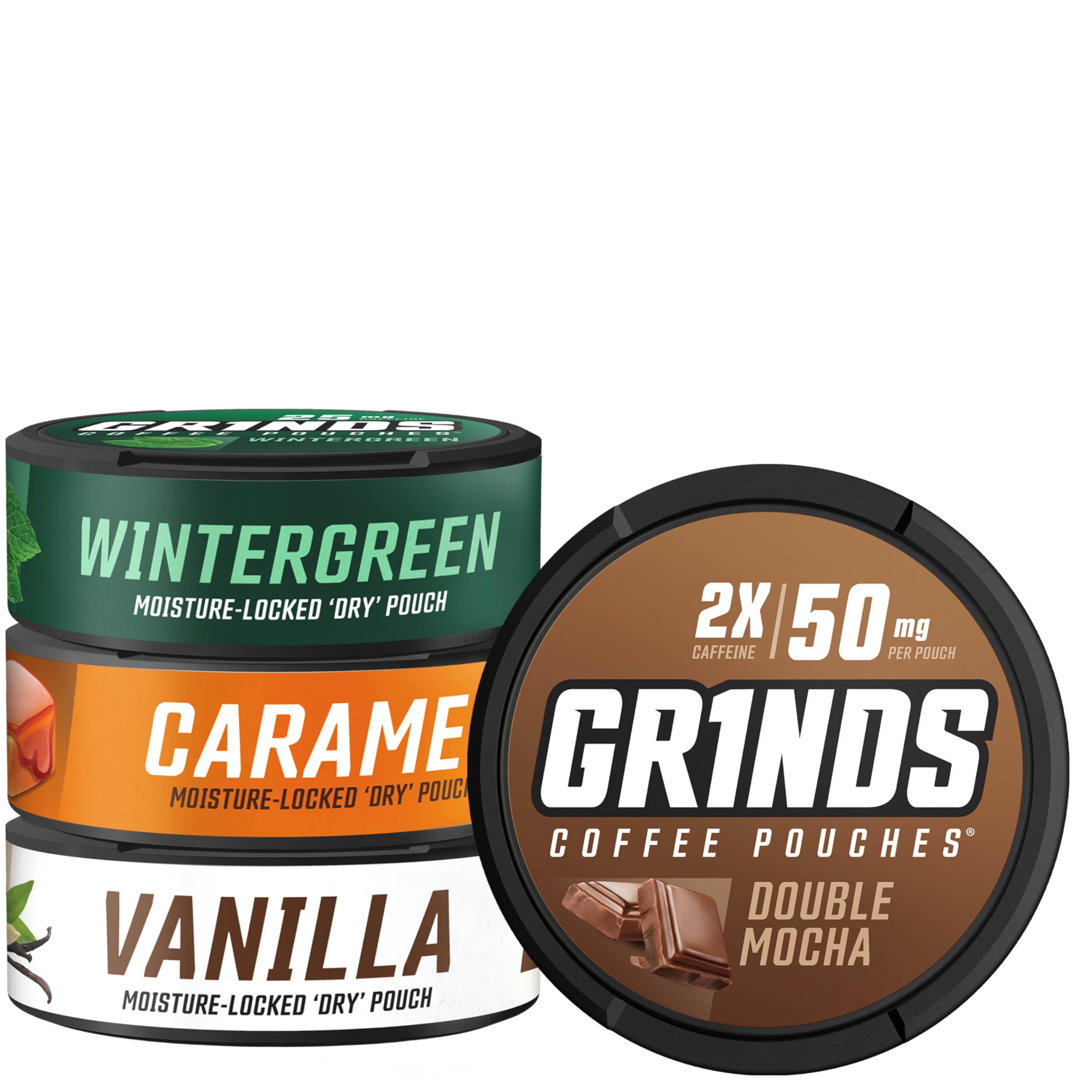 GRINDS bolsitas de café muestran los 4 sabores estrella para probar.