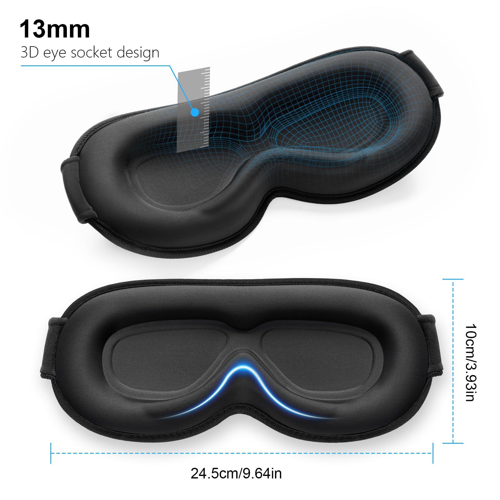 Gritin mascarilla ergonómica para dormir con soporte ocular