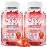 GrnLife gomitas omega-3 sabor fresa en envase, ingesta diaria