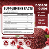 GrnLife arroz levadura roja CoQ10, suplemento para bienestar diario.