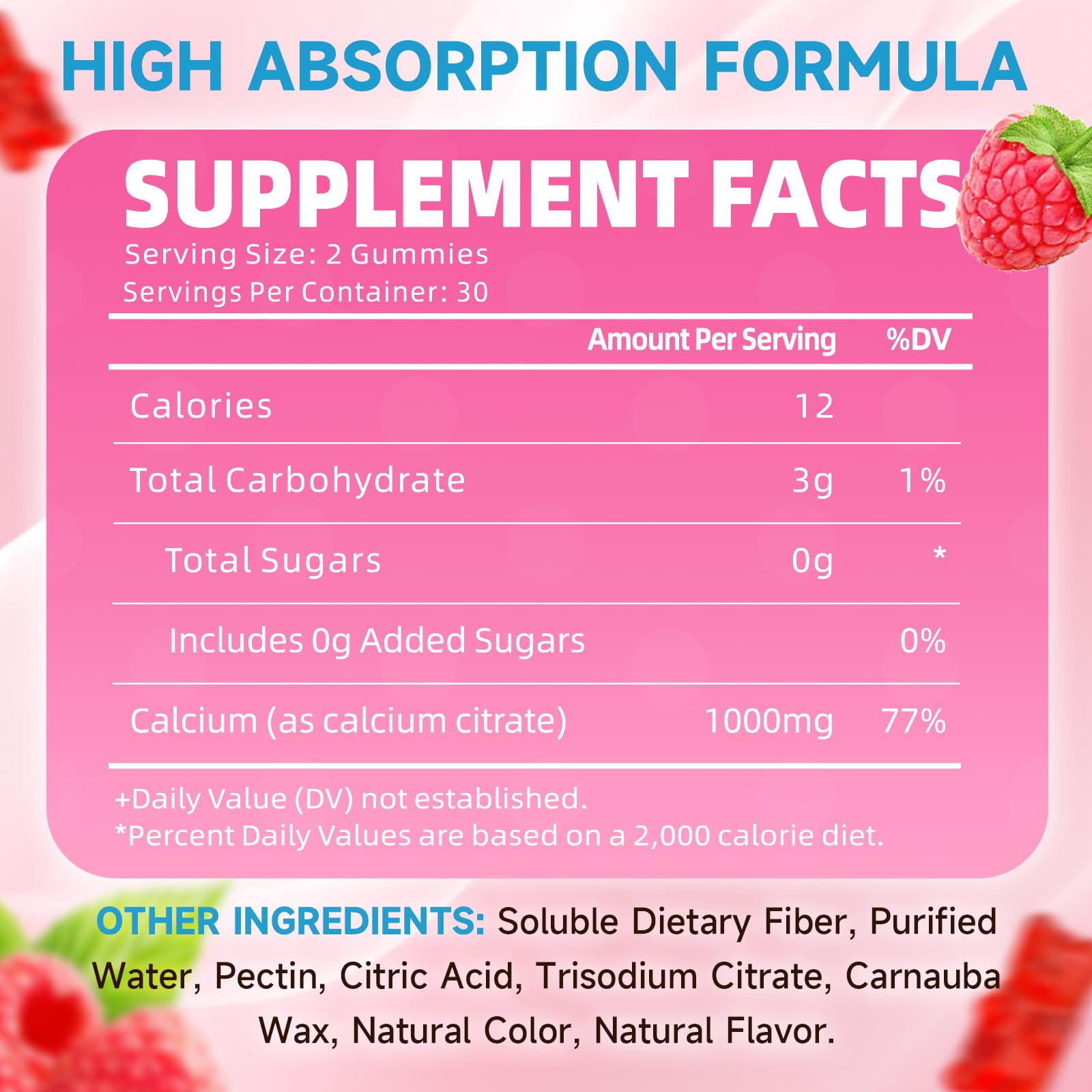 Gomitas GrnLife Citrato de Calcio 1000 mg, textura suave para masticar con facilidad.