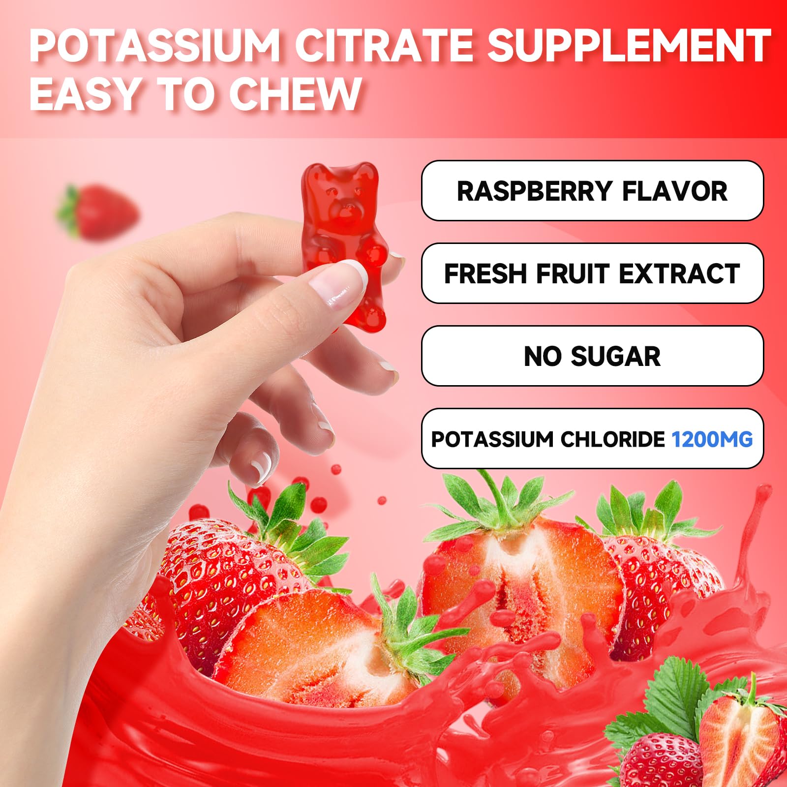 GrnLife Potassium Gummies – sin azúcar añadida y fibra soluble.