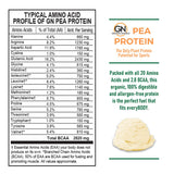 Growing Naturals proteína de guisante, polvo en vaso, mezcla suave para shakes.