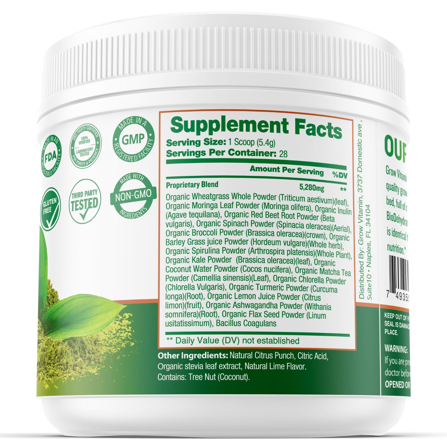 Grow Vitamin uso diario en batidos para complemento nutritivo
