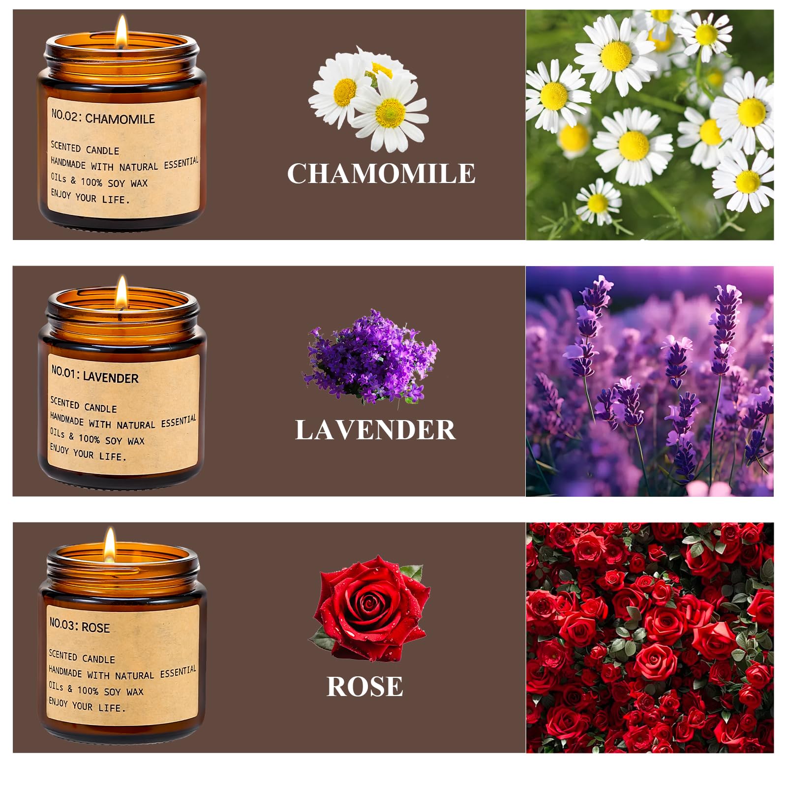 Vela GTTFAE para dormitorio con lavanda que favorece la relajación