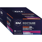 GU Roctane Gel 24 geles, detalle del sabor arándano granada, ideal para mantener energía durante la carrera.