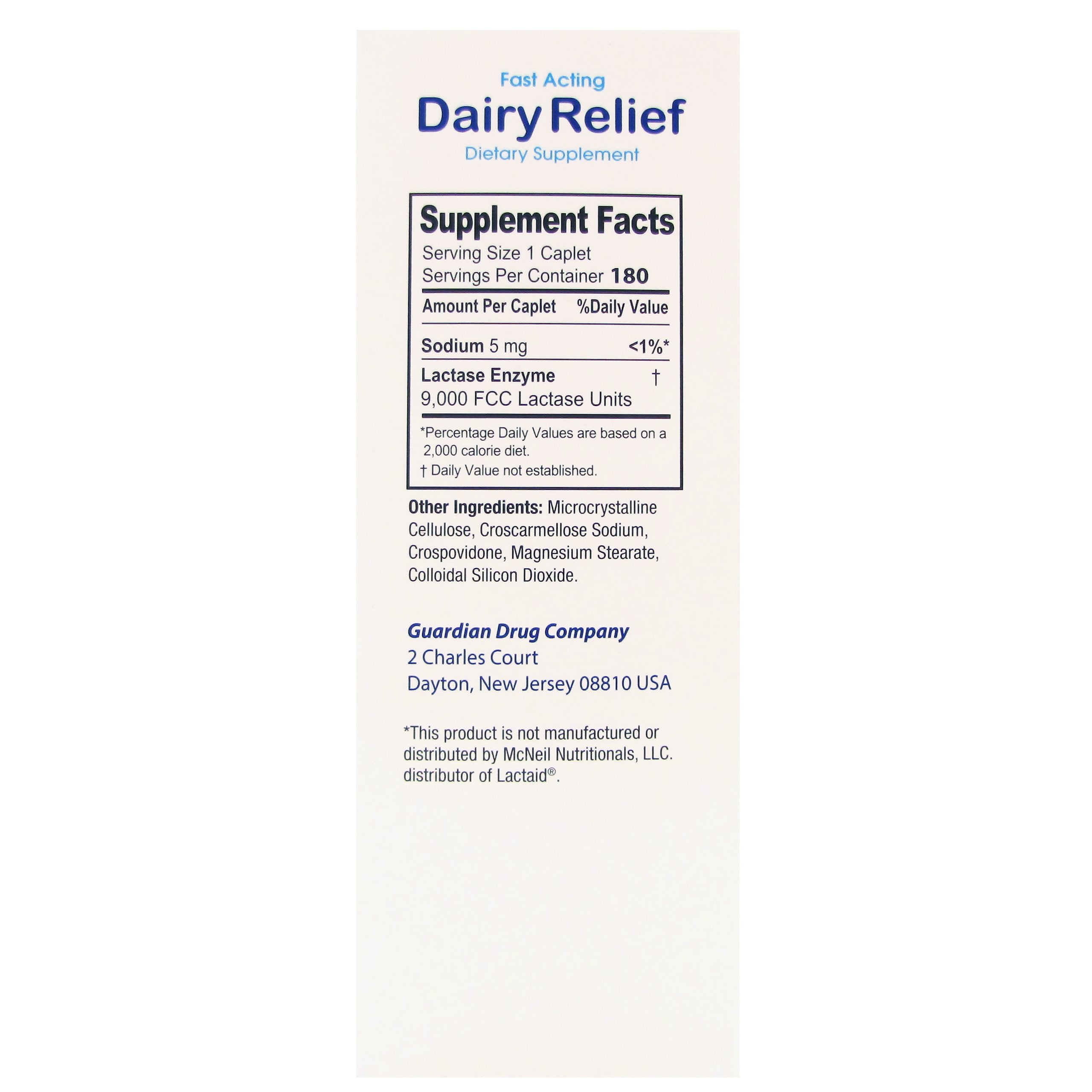 guardian Dairy Relief: cápsulas para viaje, practicidad en cualquier ocasión.