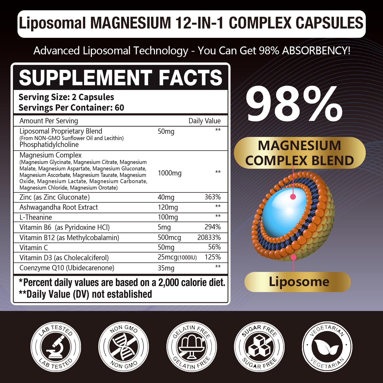 Gulapelst Absorción liposomal con tecnología para mayor biodisponibilidad.