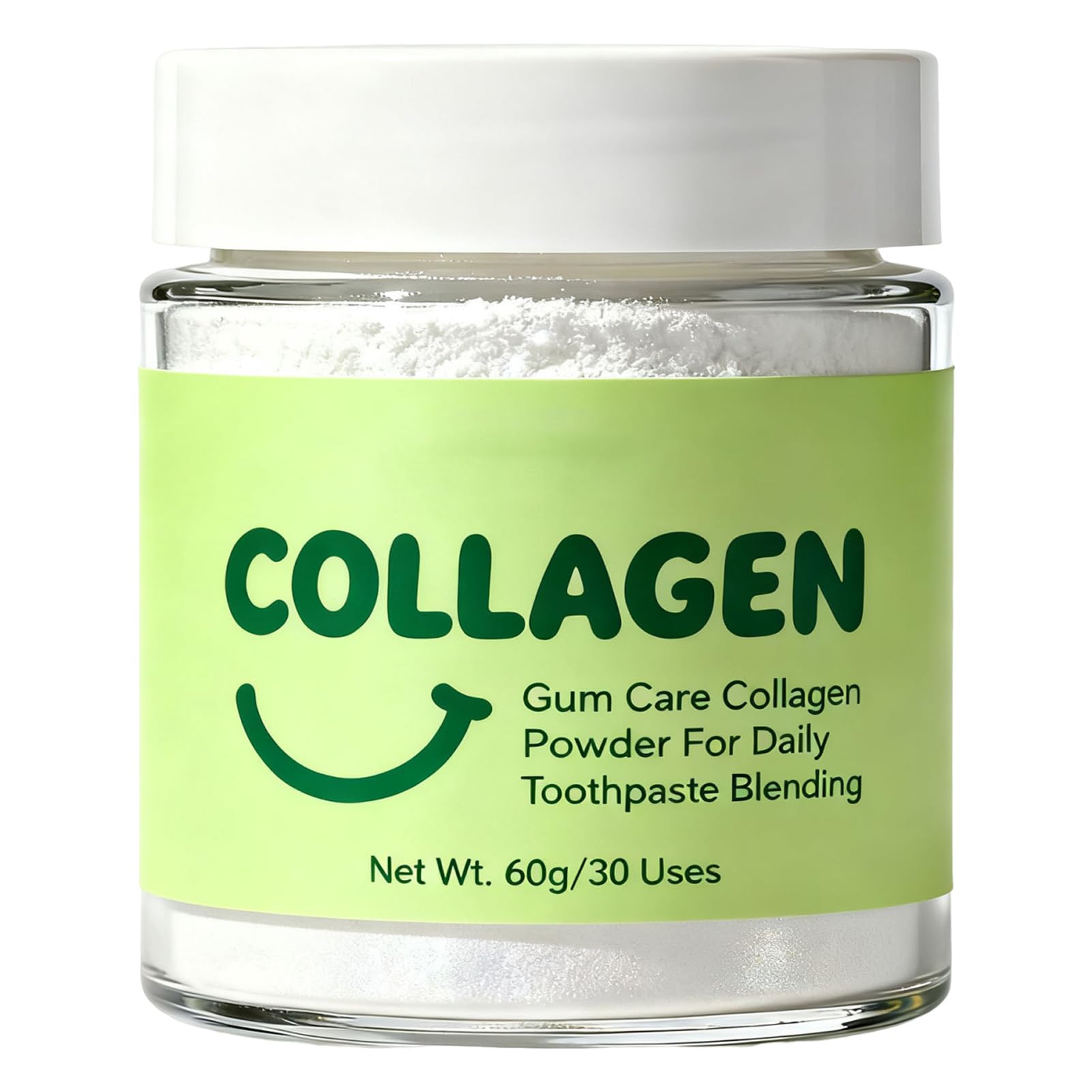 Guliqi polvo de colágeno para dientes, uso diario suave para encías sanas.