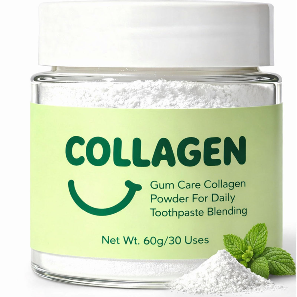 Guliqi Polvo Colágeno Encías - botella: cuidado diario suave para encías y esmalte.