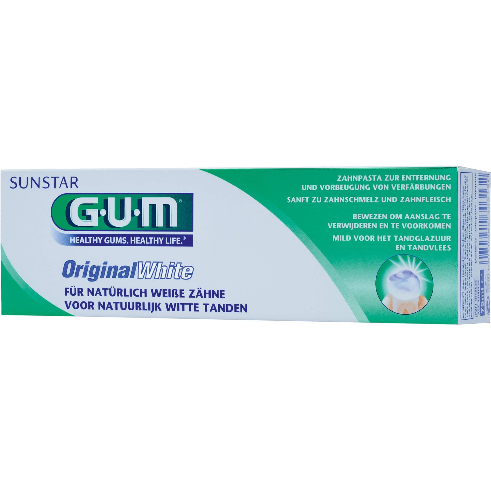GUM Original White pasta dental en tubo: ayuda a mantener dientes blancos y encías sanas