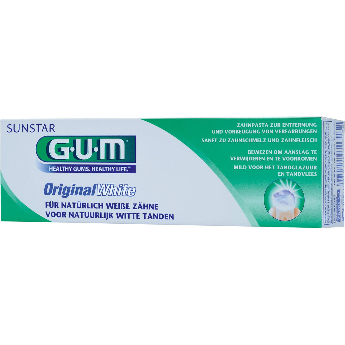 GUM Original White pasta dental en tubo: ayuda a mantener dientes blancos y encías sanas