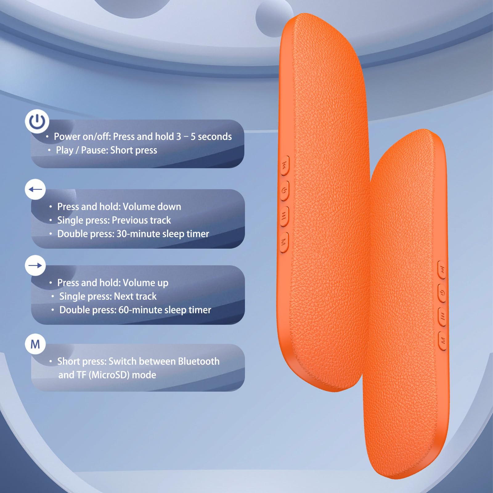 Gummy Glow temporizadores de sueño de 30 y 60 minutos para apagar automáticamente.