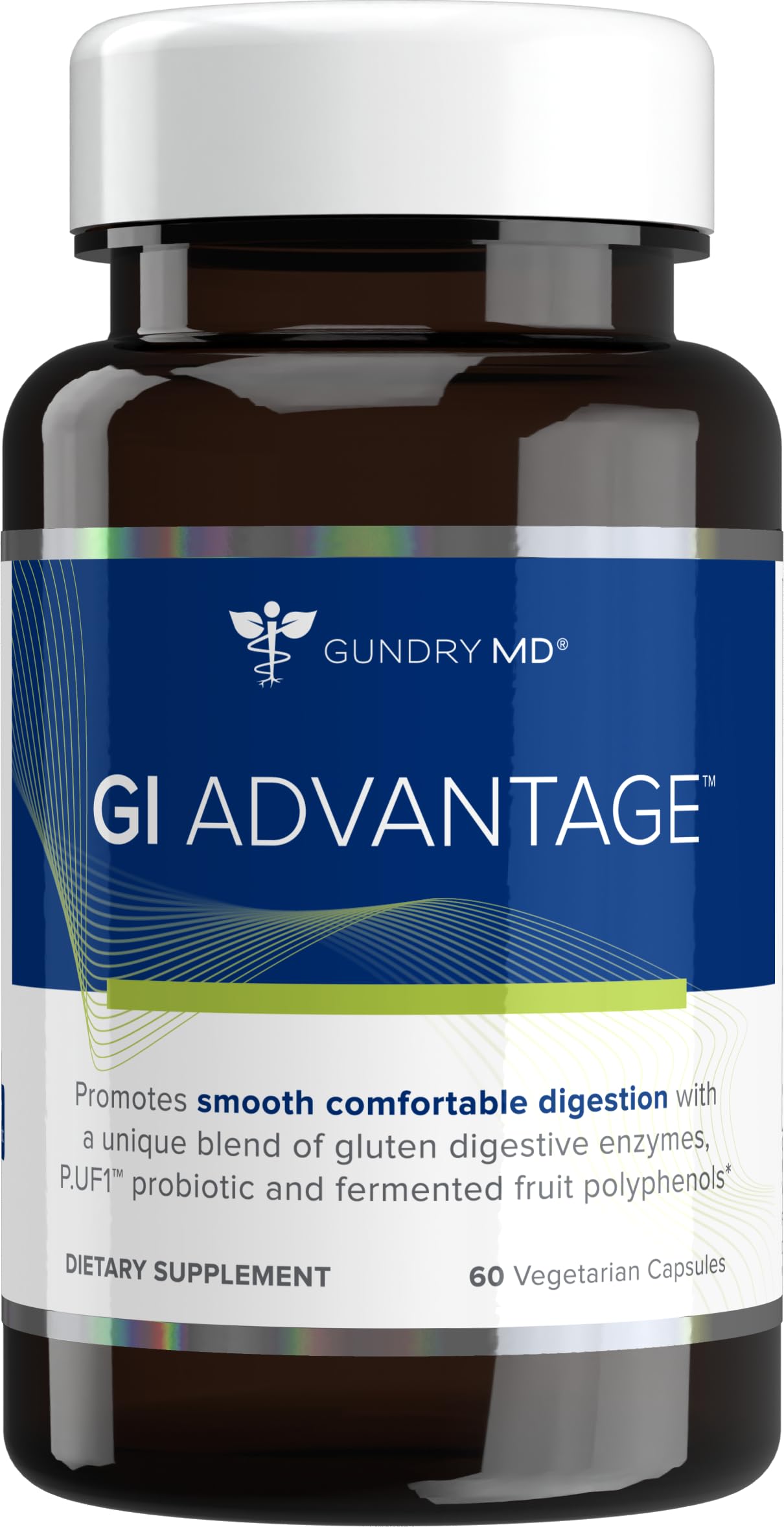 Gundry MD GI Advantage, botella vertido, experiencia de ingesta cómoda tras la comida