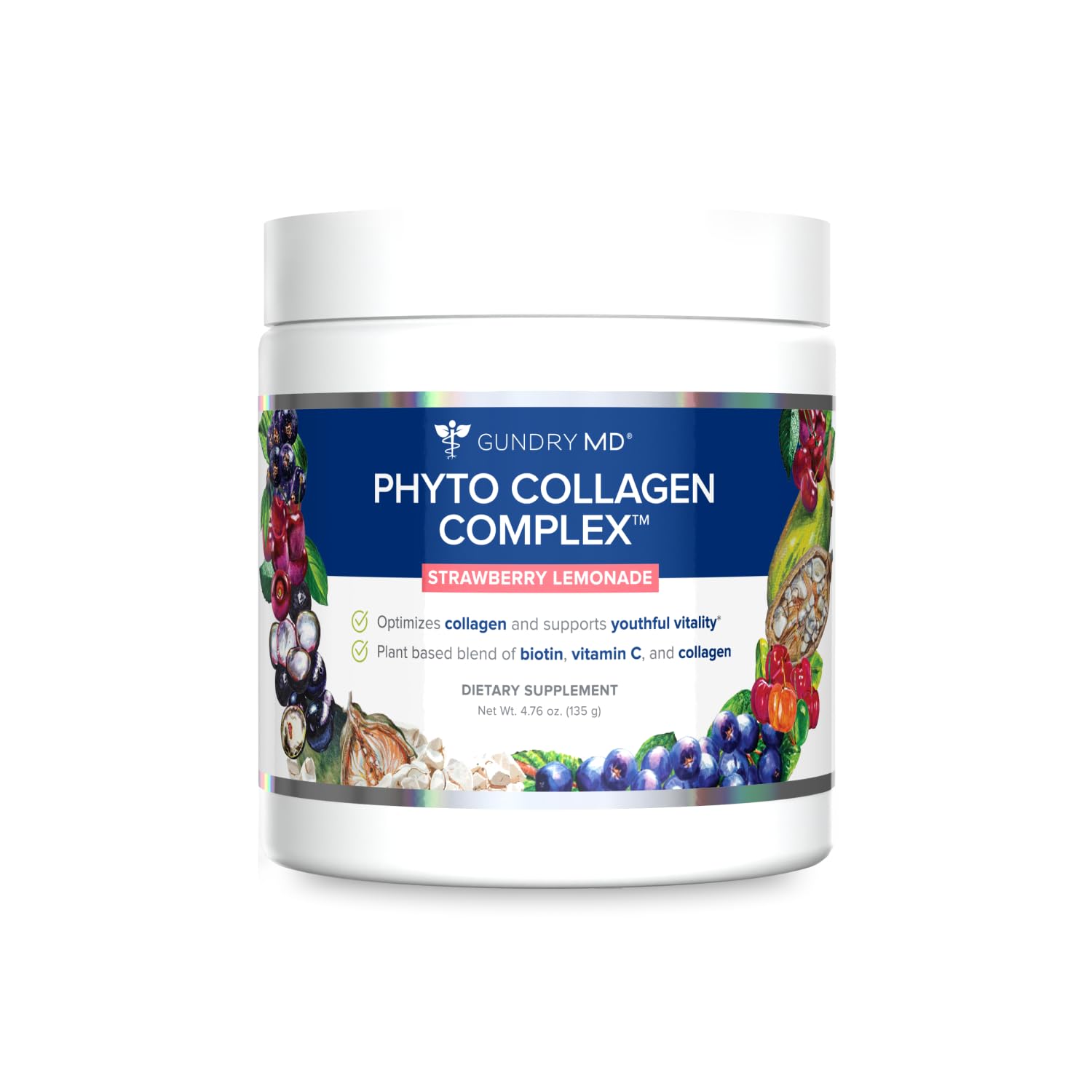 Gundry MD Phyto Collagen Complex frasco mostrado, posible apoyo al colágeno para articulaciones.