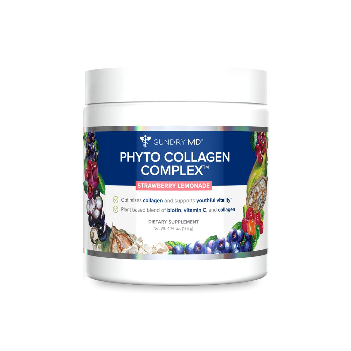 Gundry MD Phyto Collagen Complex frasco mostrado, posible apoyo al colágeno para articulaciones.